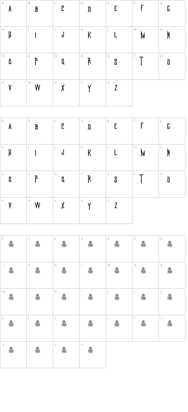 nekrokids character map