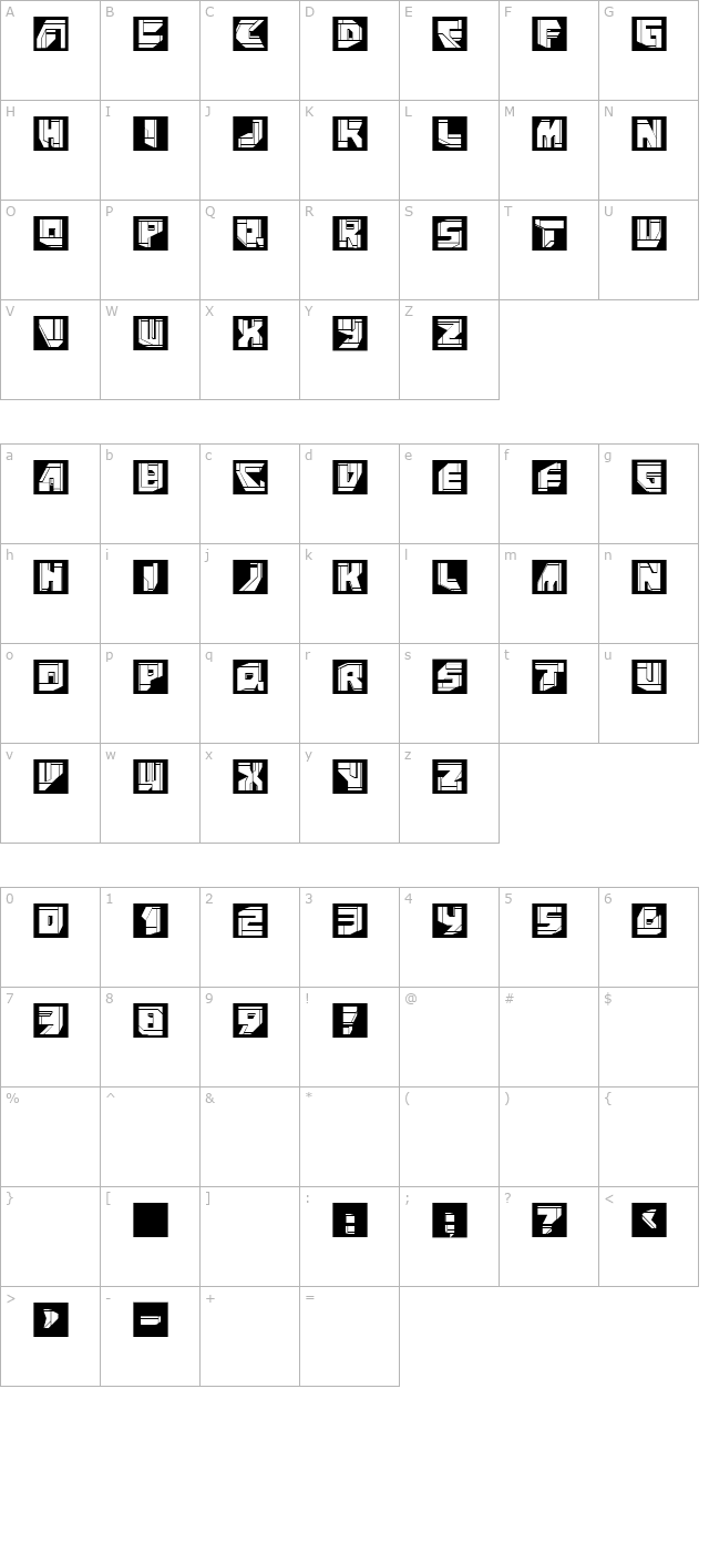 NeoPanSquares character map