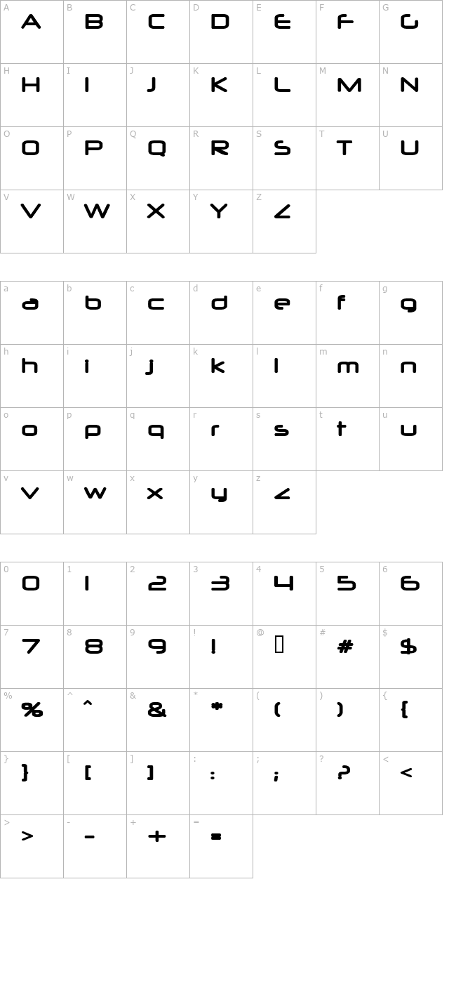 Neuropol Bold character map