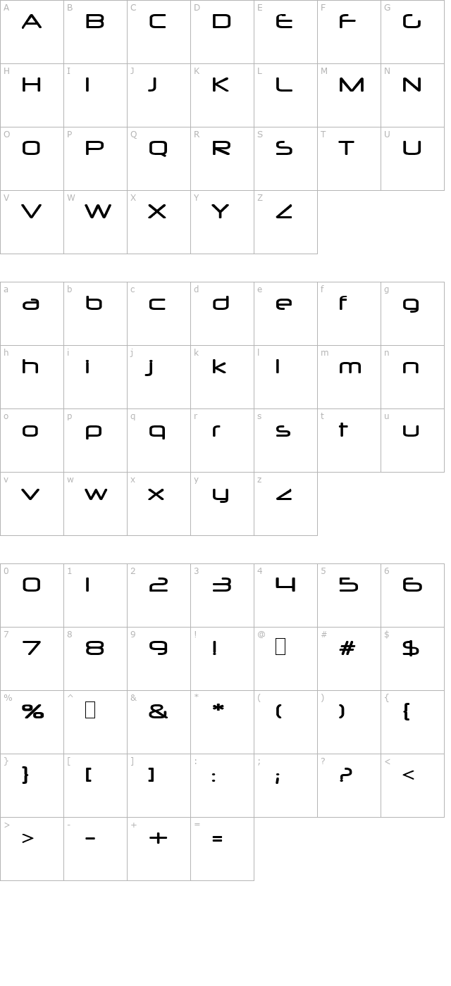 Neuropol Medium character map