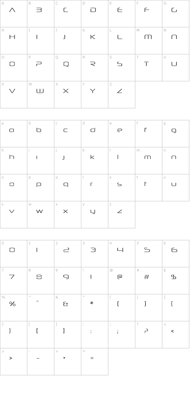 neuropol-nova-lite character map