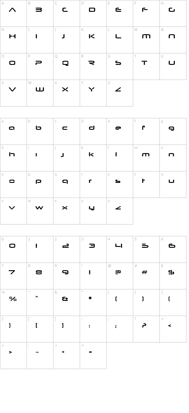 neuropol-nova-xp-bold character map