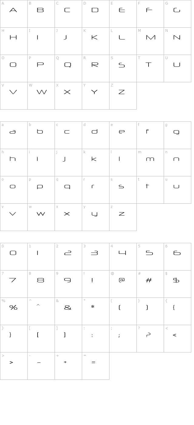 neuropol-x-xp-lite character map