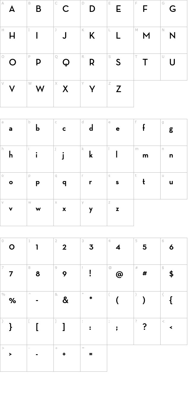 NeutraDisp-Bold character map