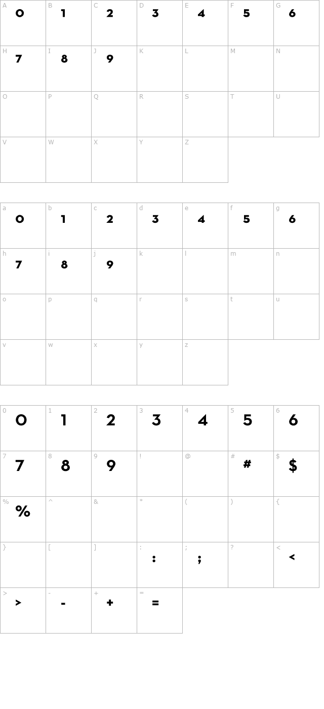 neutratext-boldfractions character map