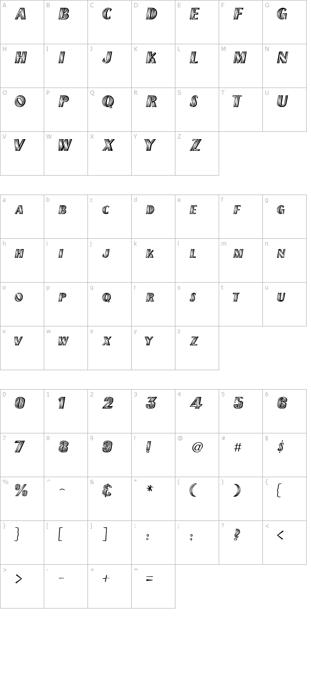 New Mexico Regular character map