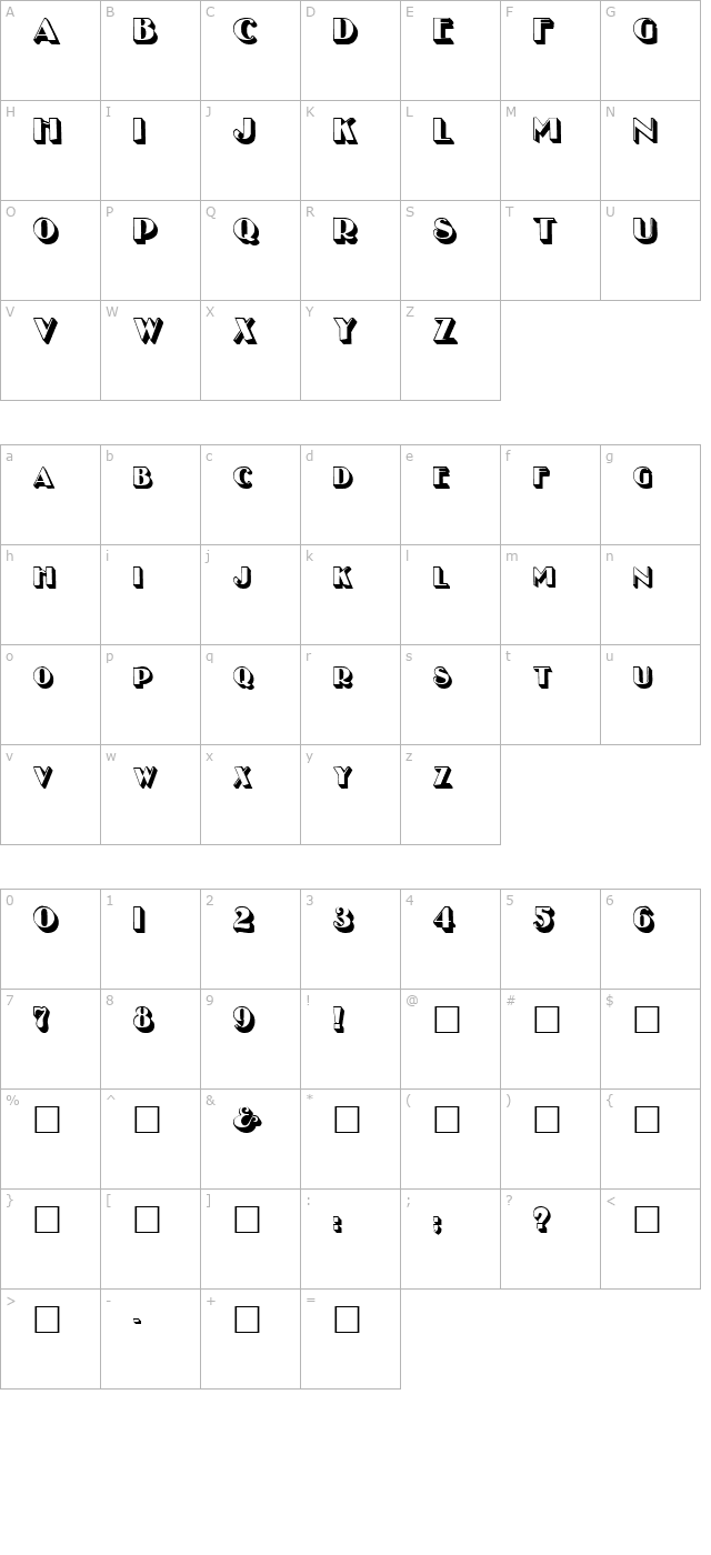 New Year Medium character map