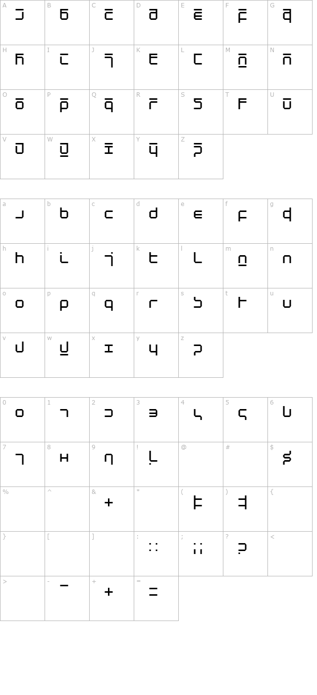 NewAlphabetThree character map