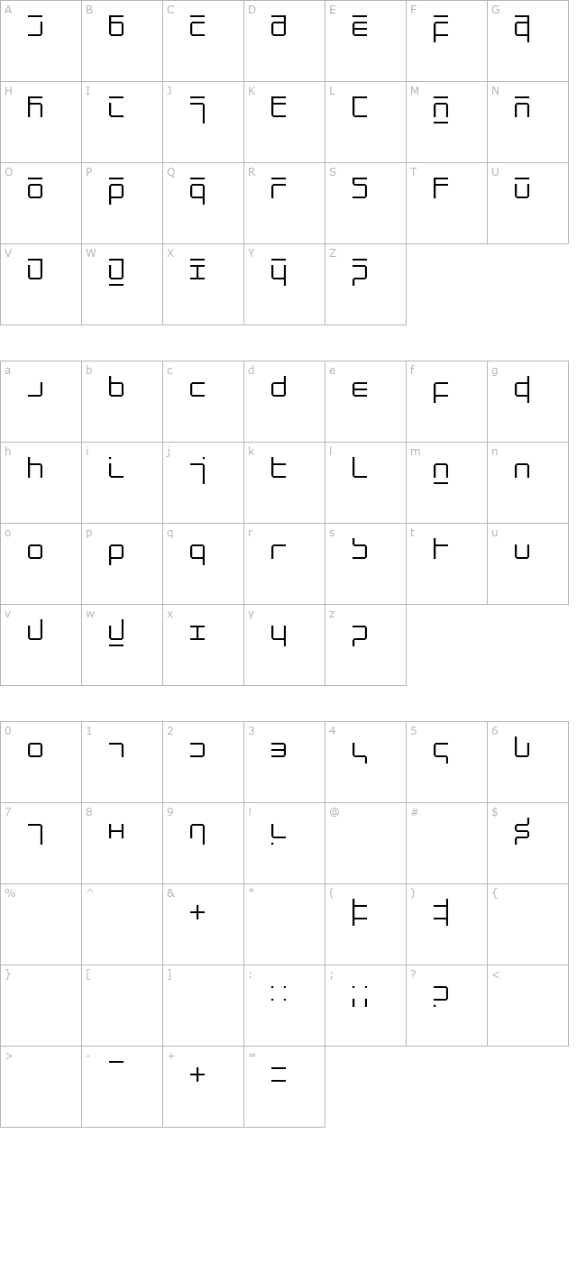 NewAlphabetTwo character map