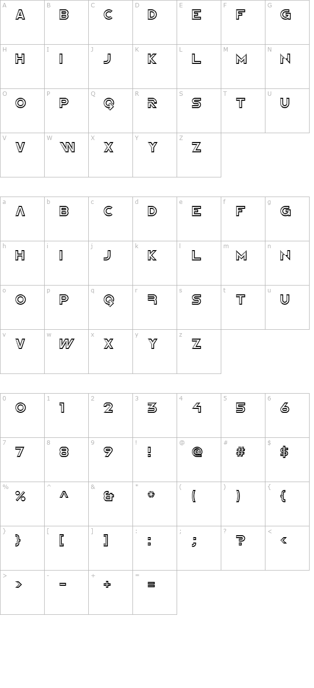 Newtron ICG Alt character map