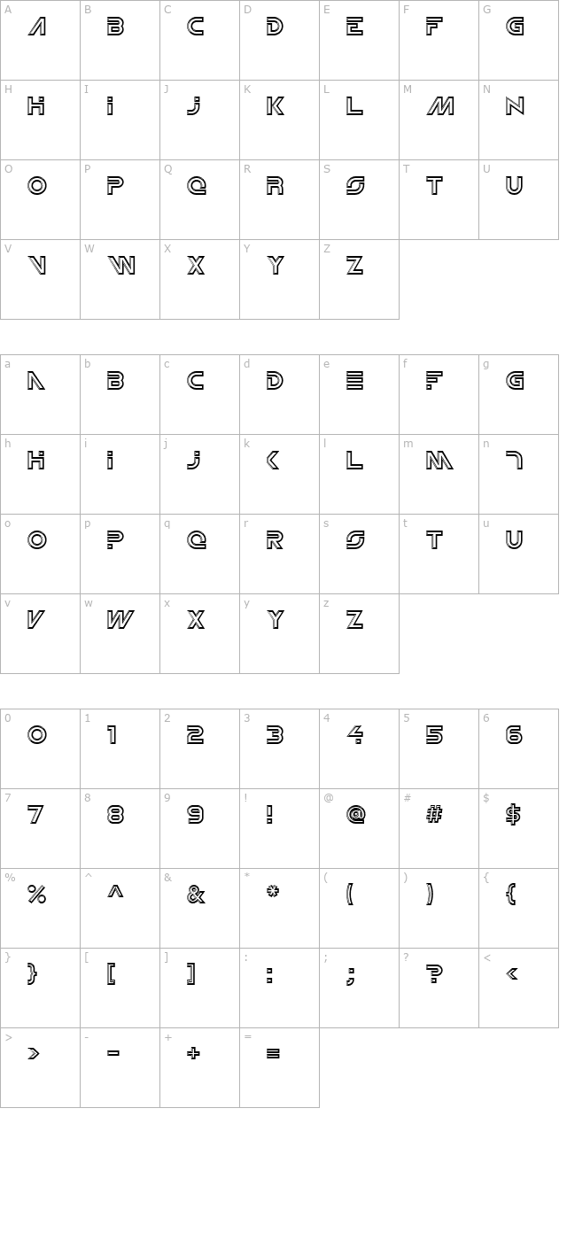 Newtron ICG Open character map