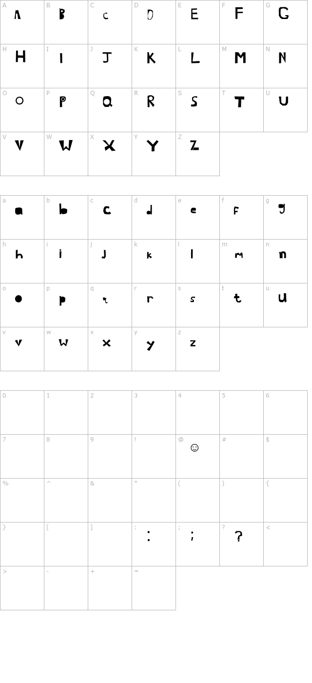 newwgl4font character map