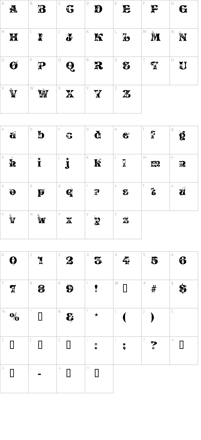 NEWYEARS character map