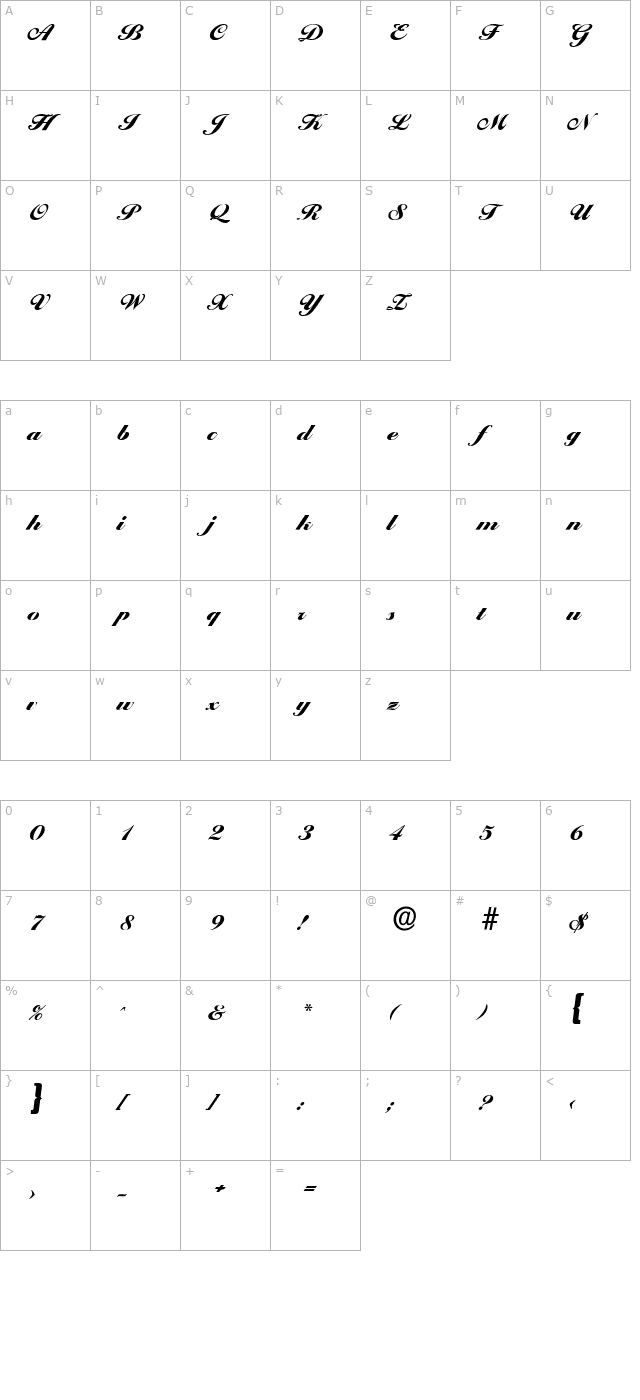 NicholasBecker-Black character map