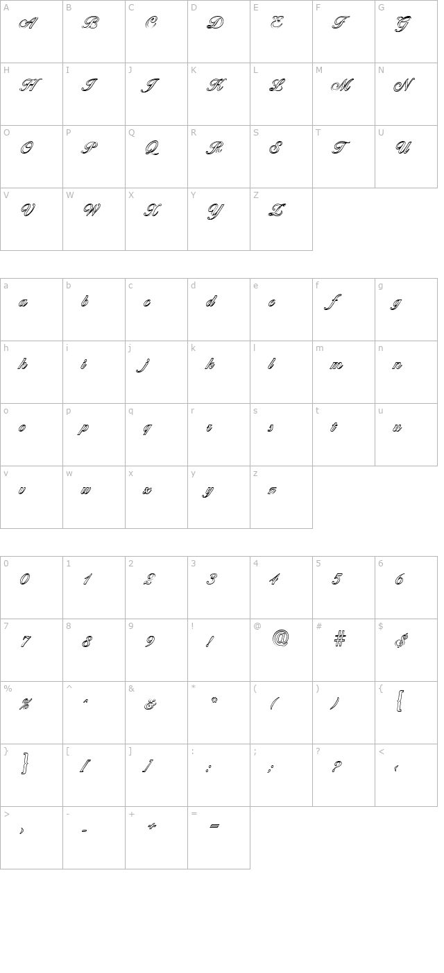 nicholasbeckeroutline-regular character map