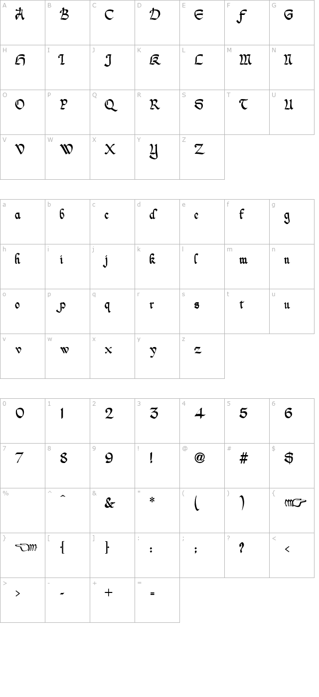 nicholinibroadpen-regular character map