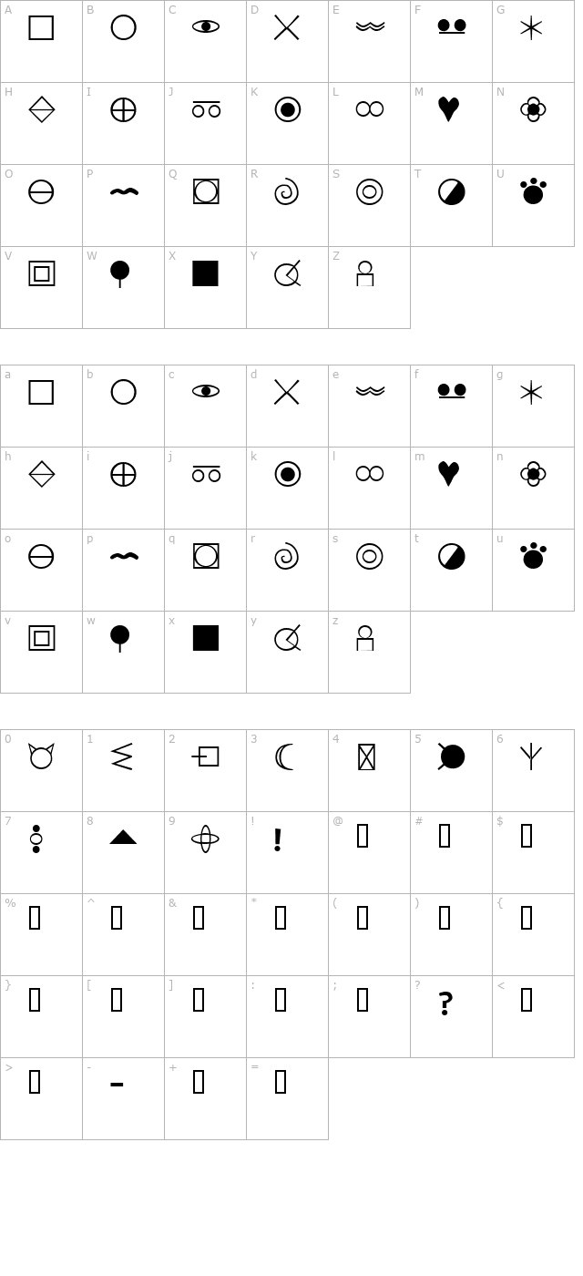 nicklishnickoz character map