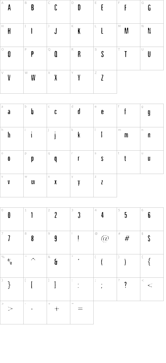 Nicotine Stains character map