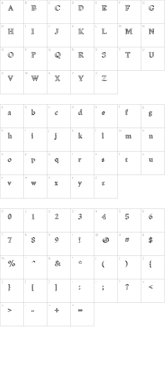 niew-cromagnon-callig character map