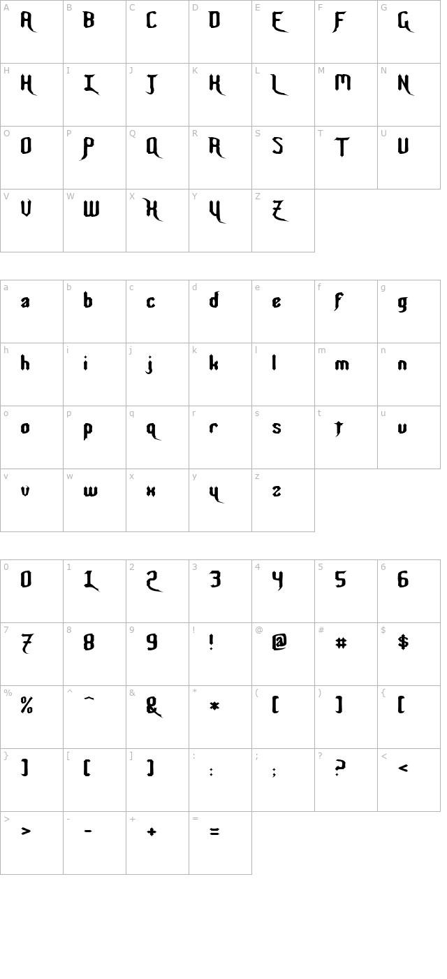 Night Warrior character map