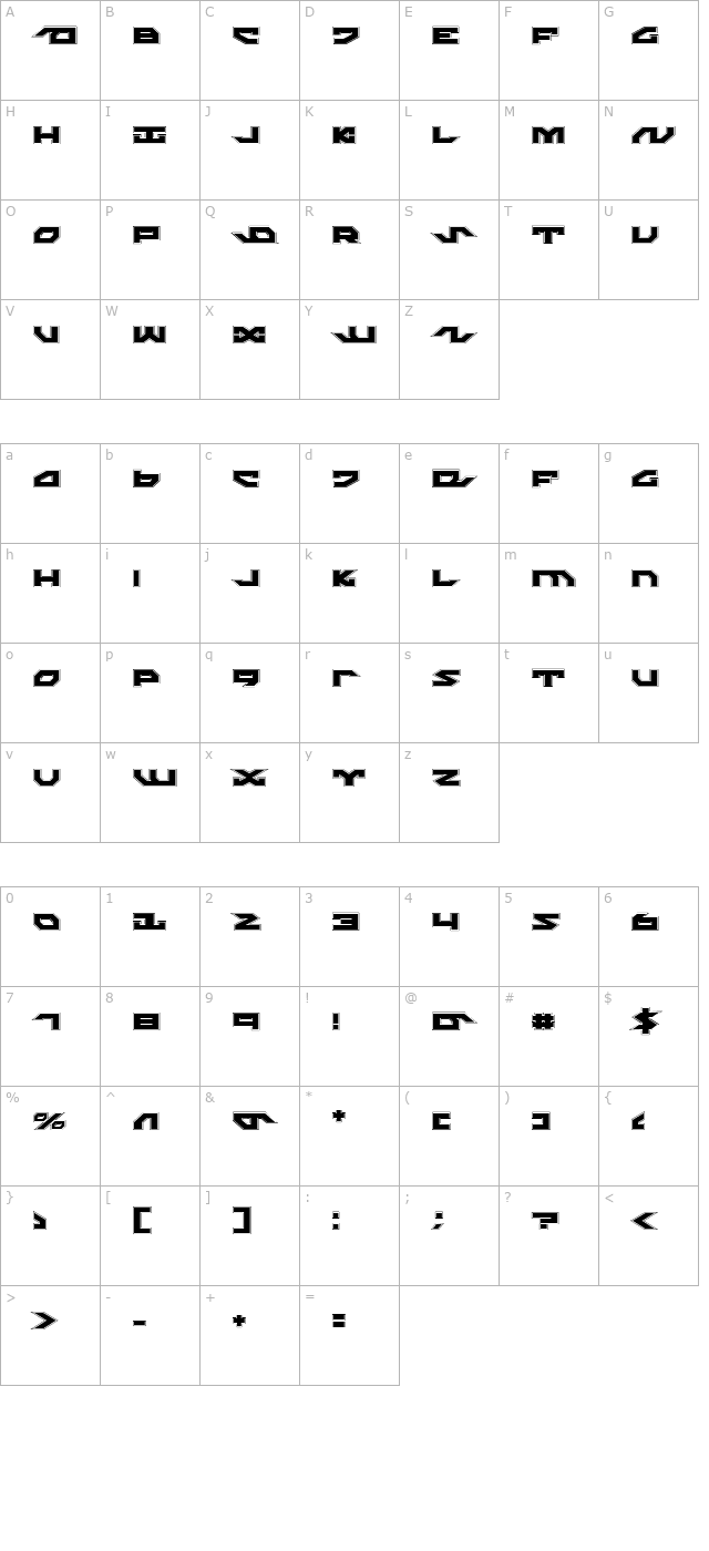 Nightrunner Pro character map