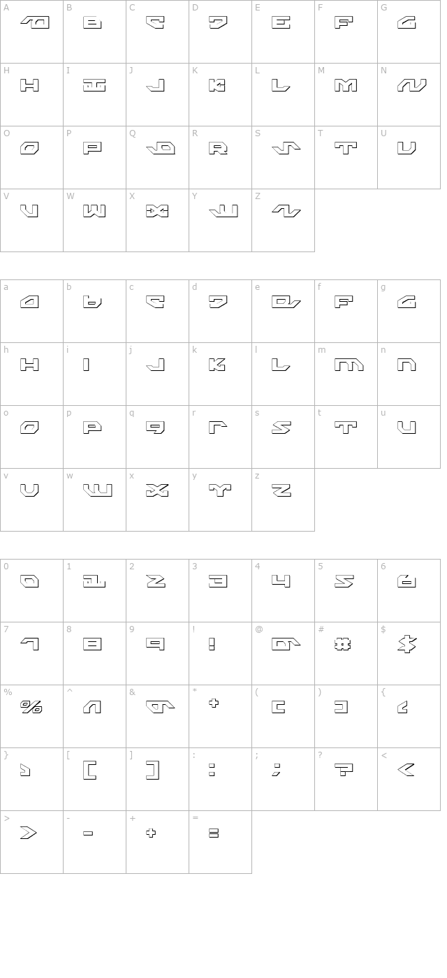 Nightrunner Shadow character map