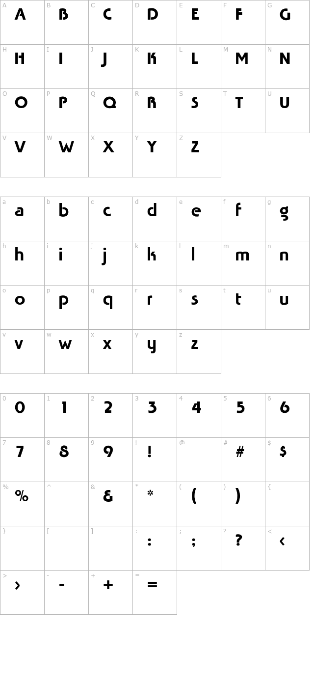 NinaBecker character map