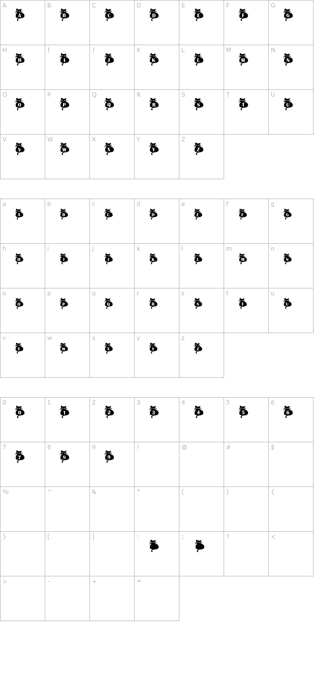 Nine Lives character map