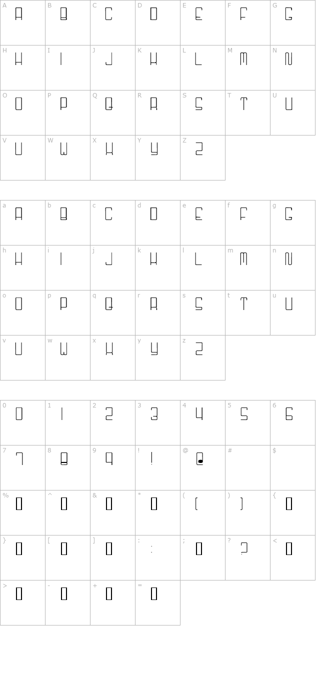 Niner character map