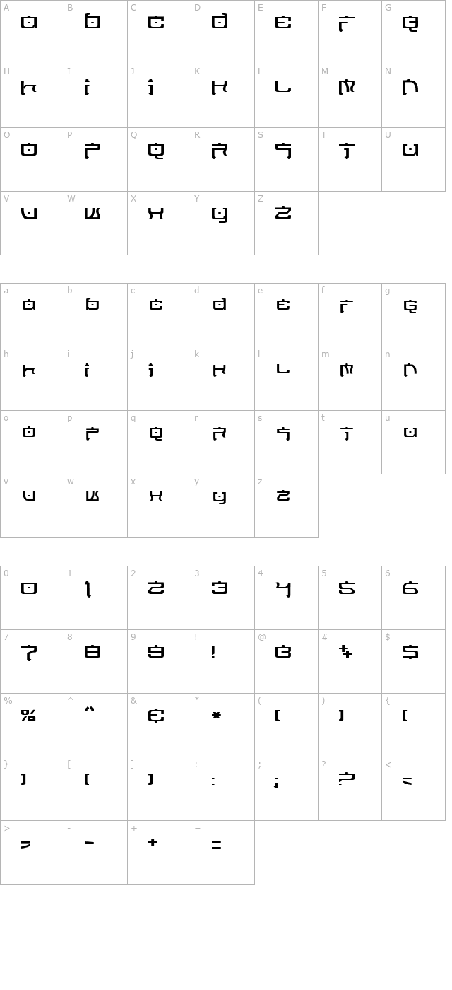 nippon-tech-normal character map