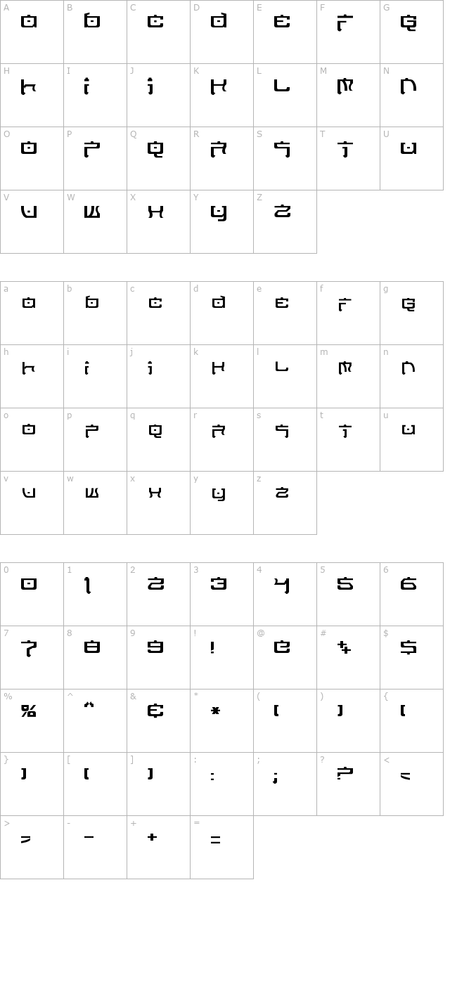 Nippon Tech character map