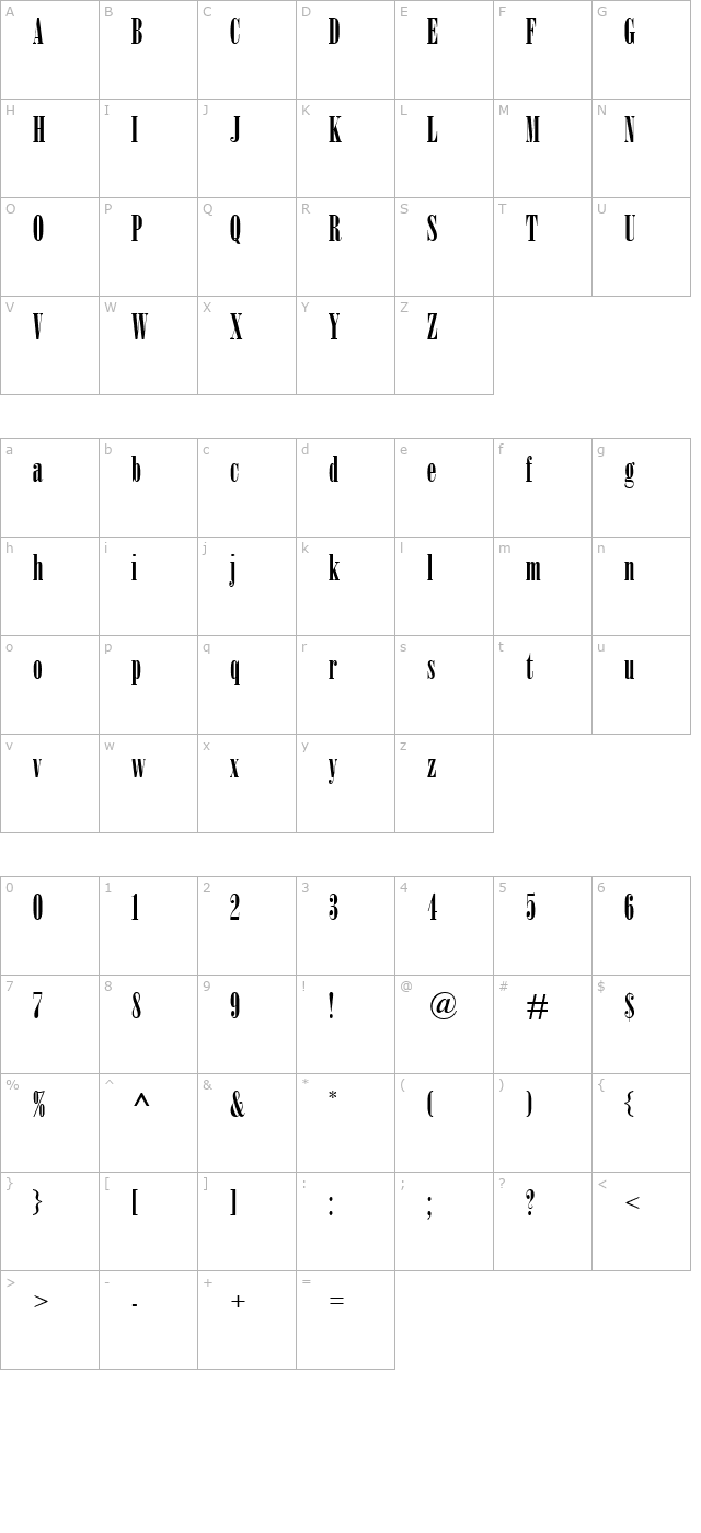 Nirvana character map