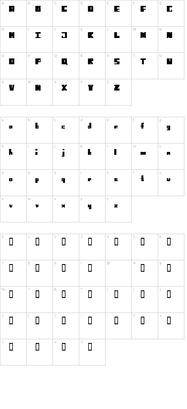 no-harmony-left-side-cut character map