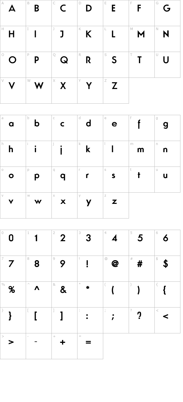 no-movement character map