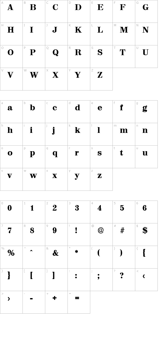 NormanBecker-Heavy character map