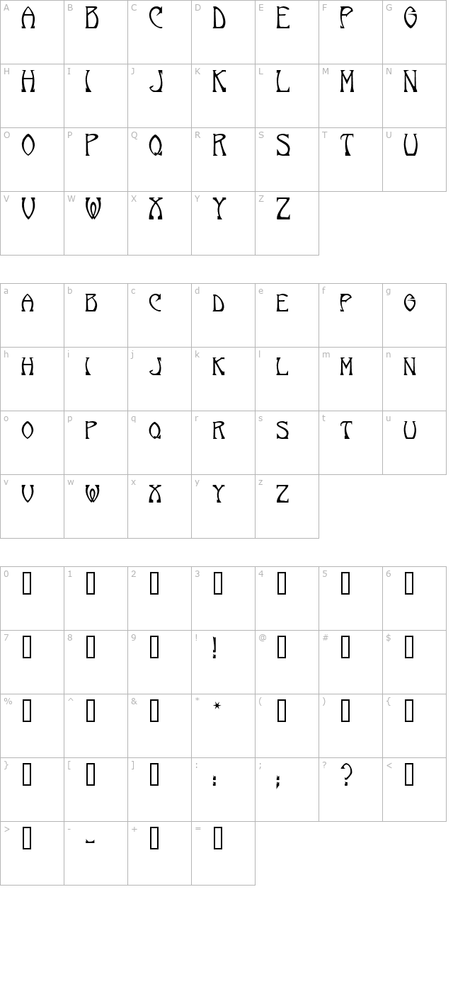 norumbega character map