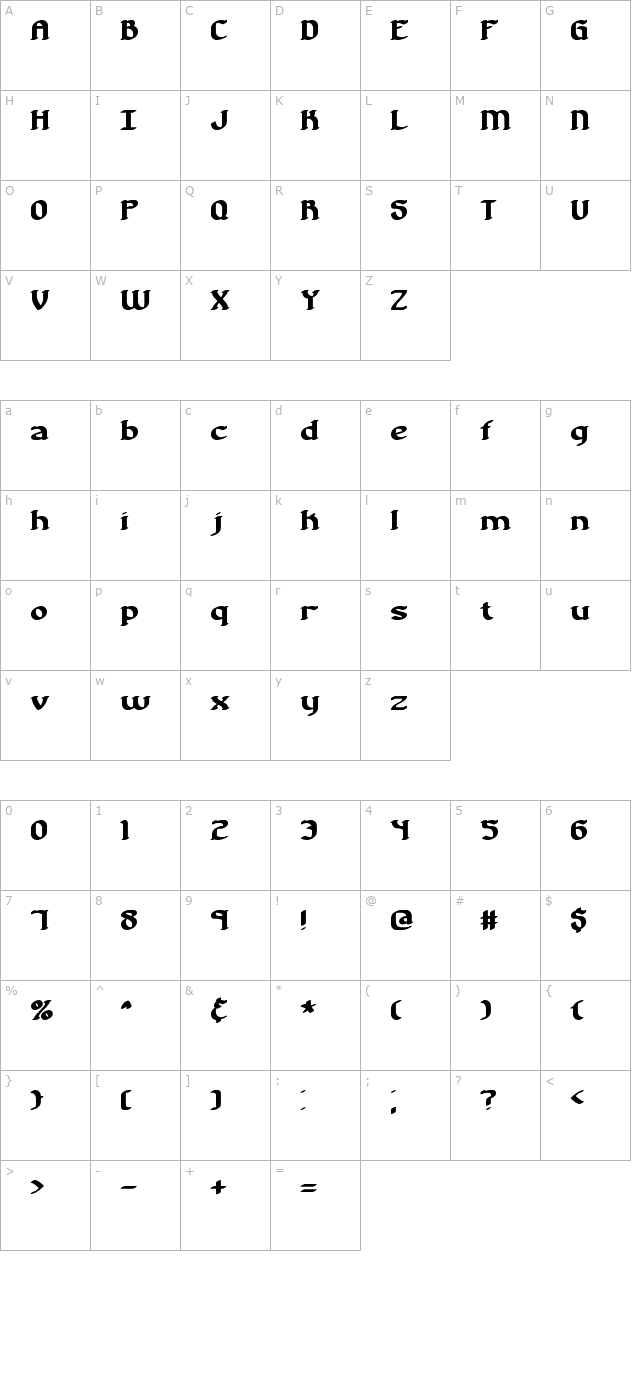 nostalgia-brk character map