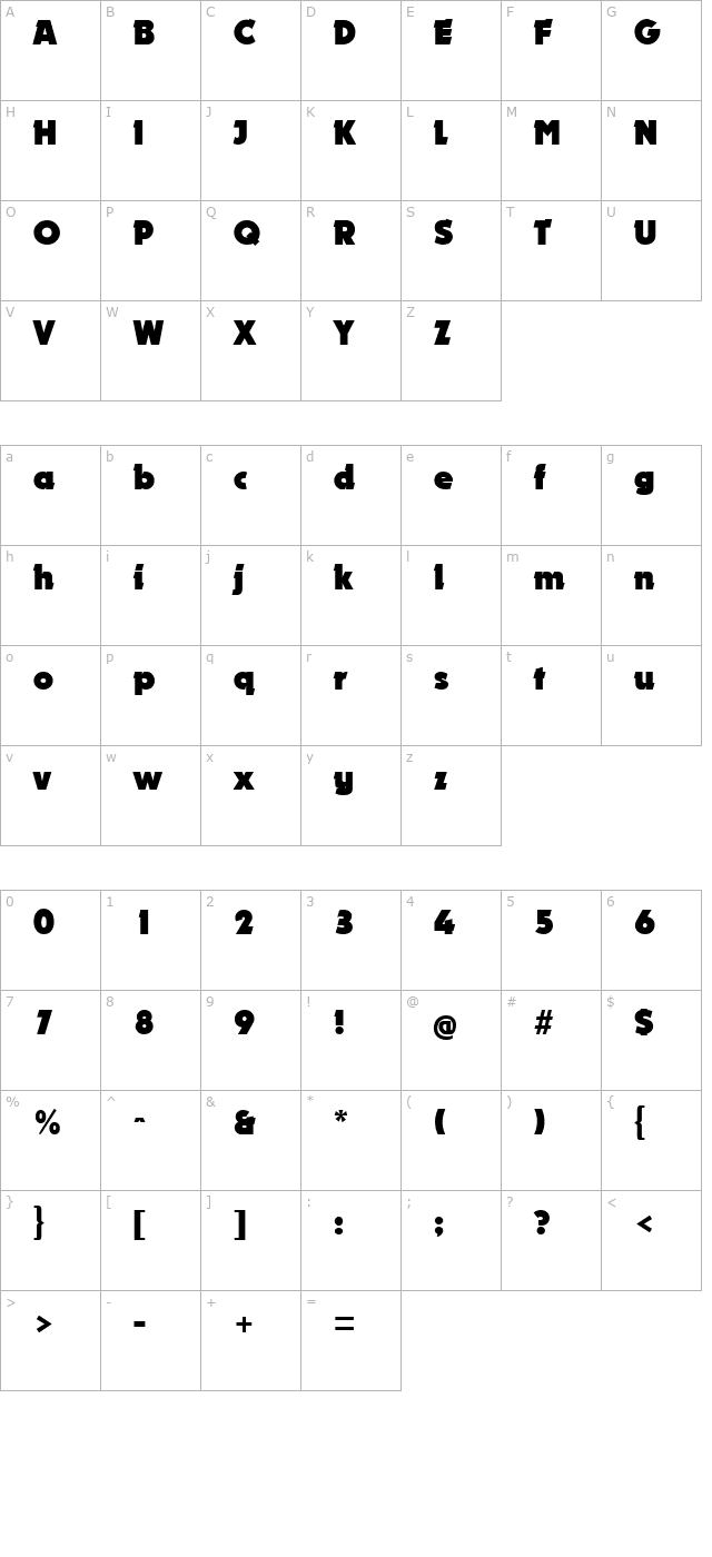 nougat-regular character map