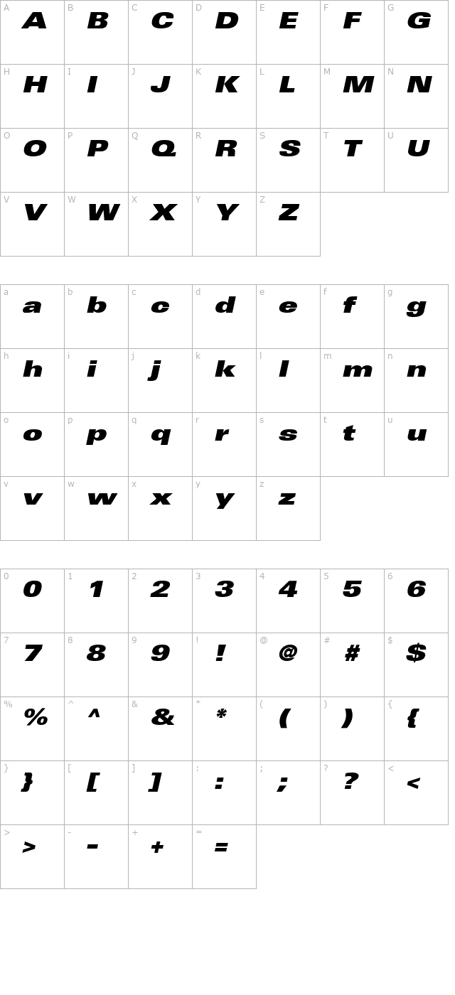 nova-black-expanded-ssi-black-expanded-italic character map