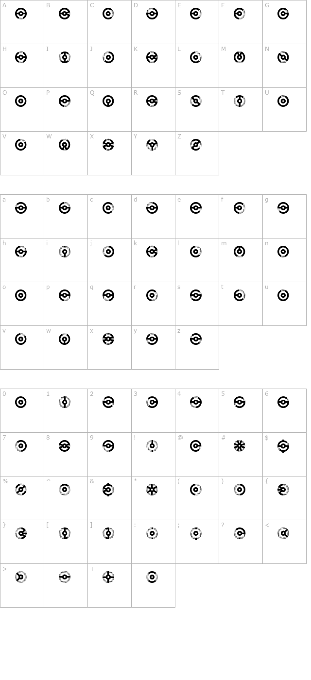 Nucleus BRK character map