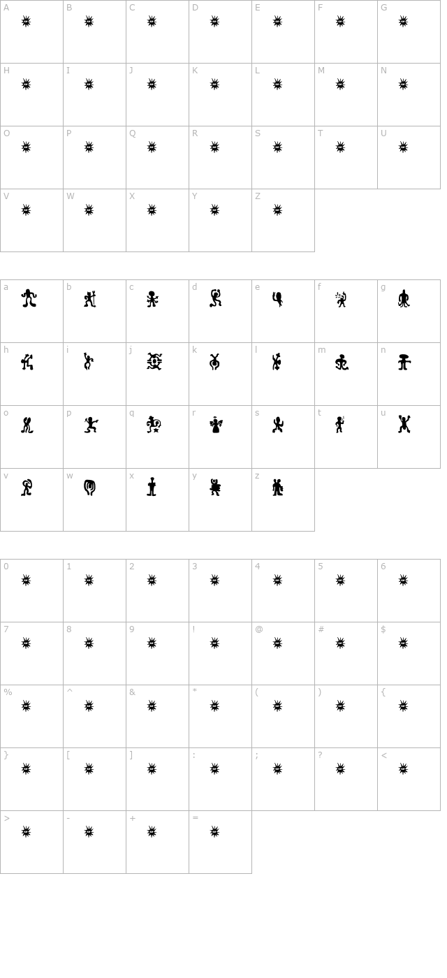 Number One character map