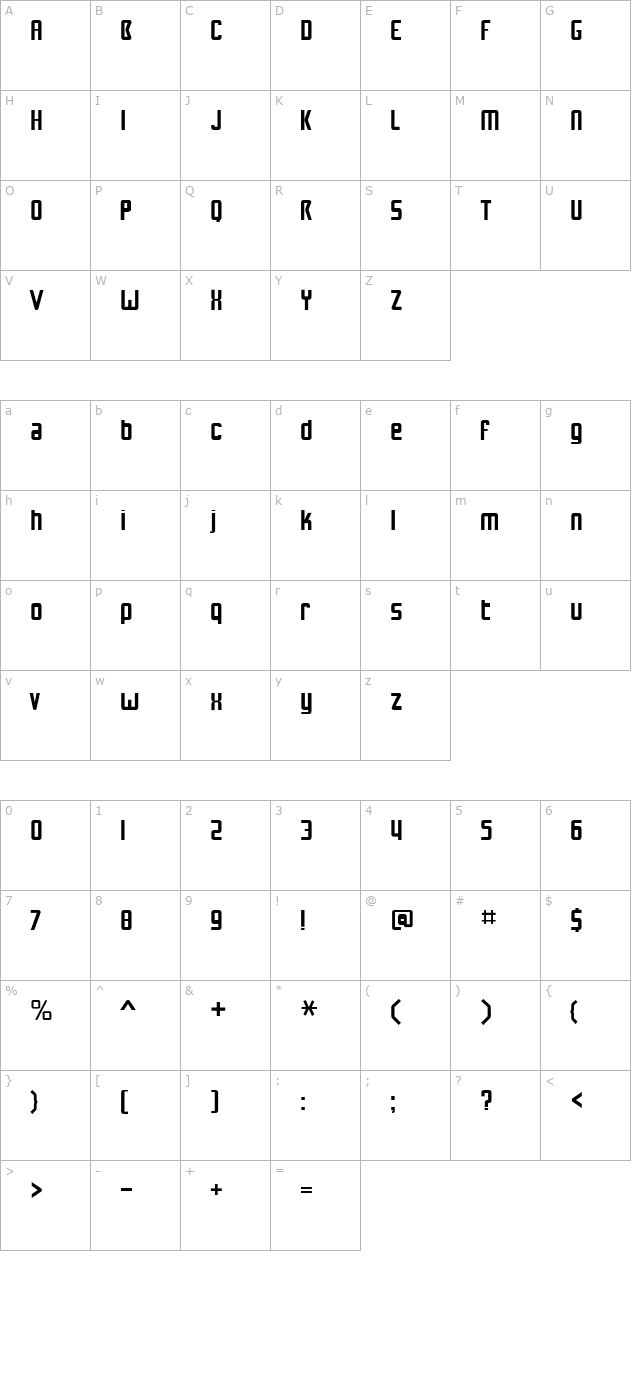 nuwave-bv-20 character map