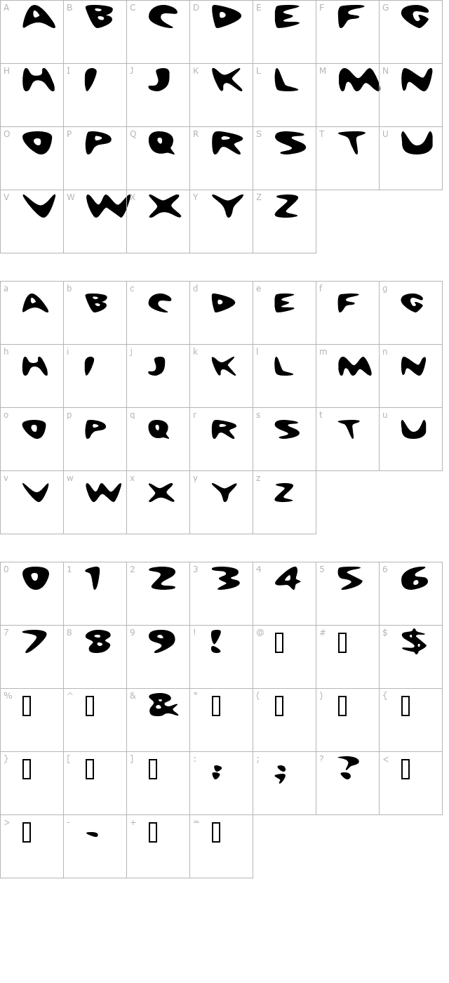 nuwaveextended character map