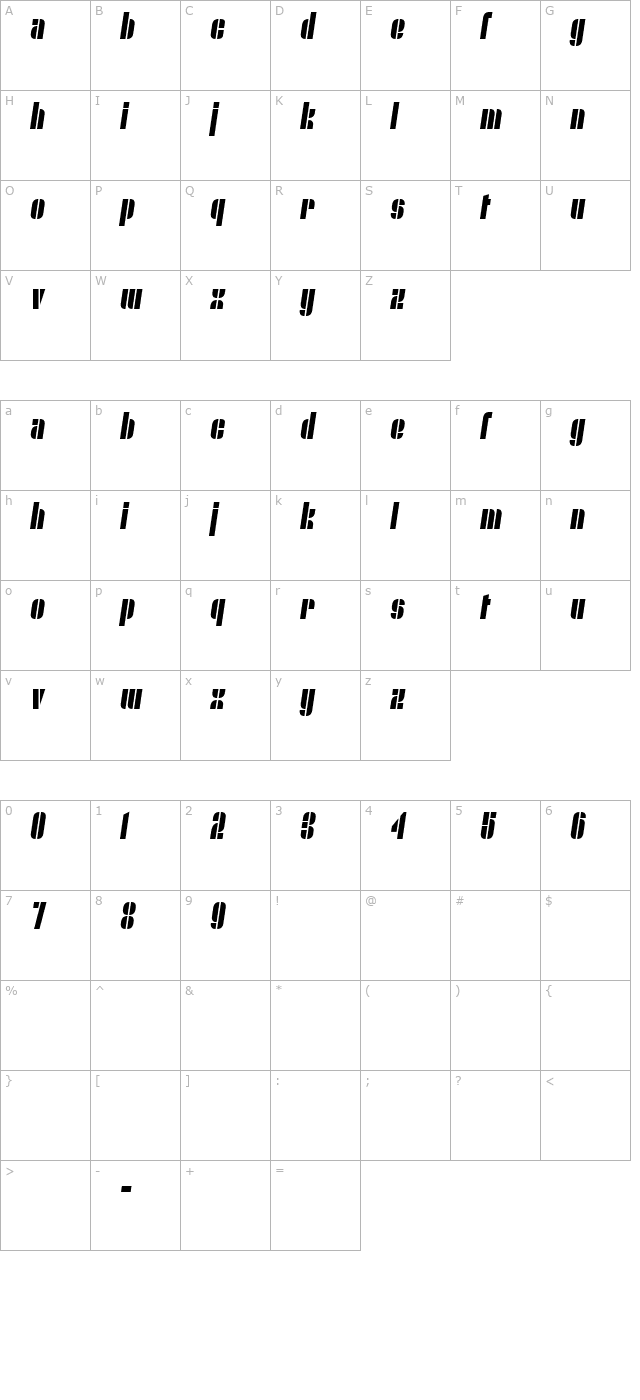 Nyamomobile character map