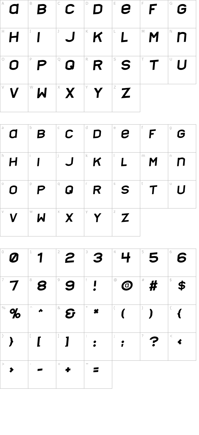 nyctalopia-tilt character map