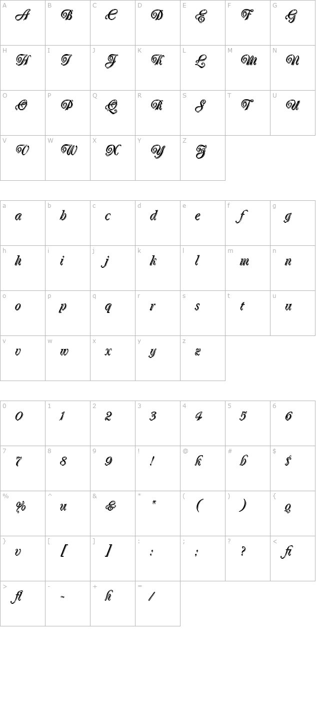 oberon-let-plain10 character map