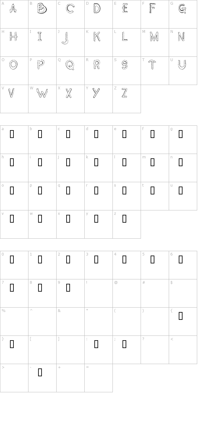 Occidental Mapped character map