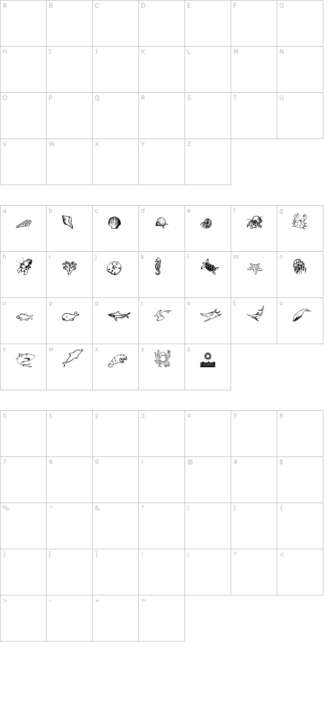 ocean-iacy character map