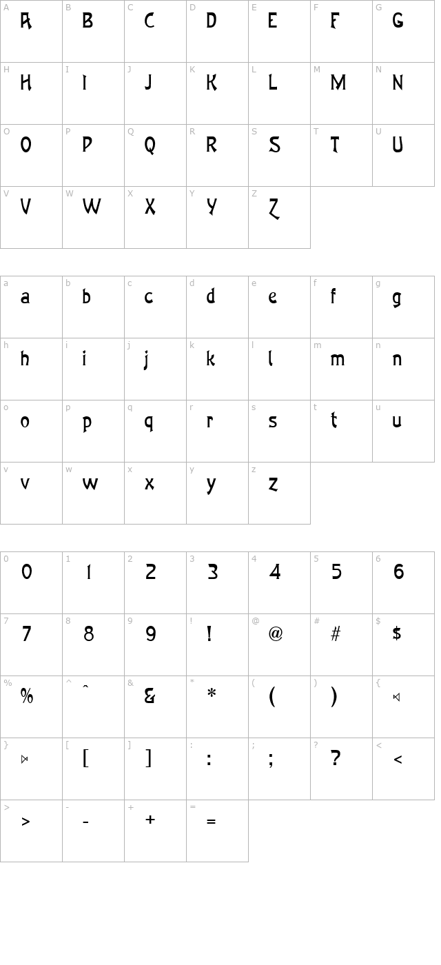 Oceana Normal character map