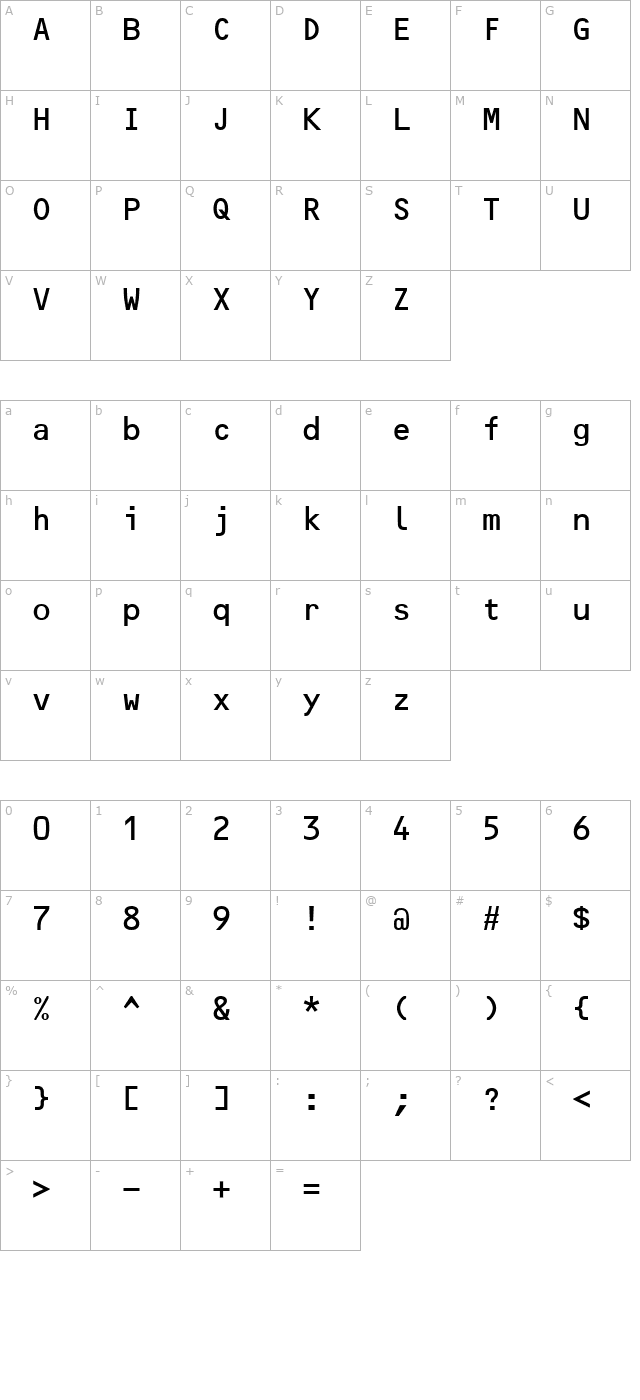 ocr-2-ssi character map